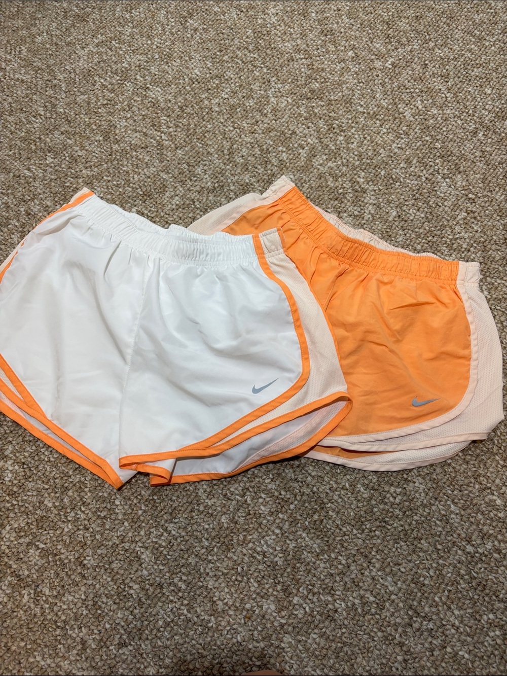 Nike Women’s Orange & White Athletic Running Shorts Bundle